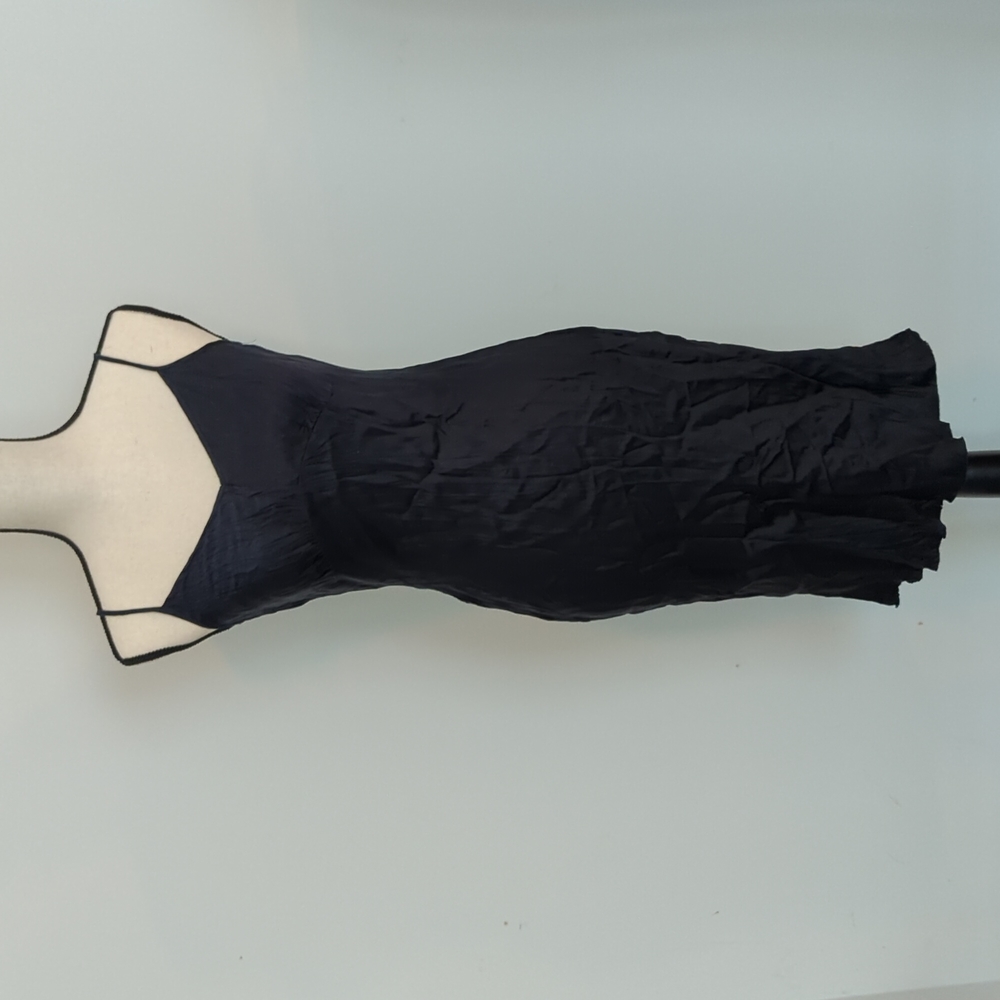 Navy Silk Slip Dress